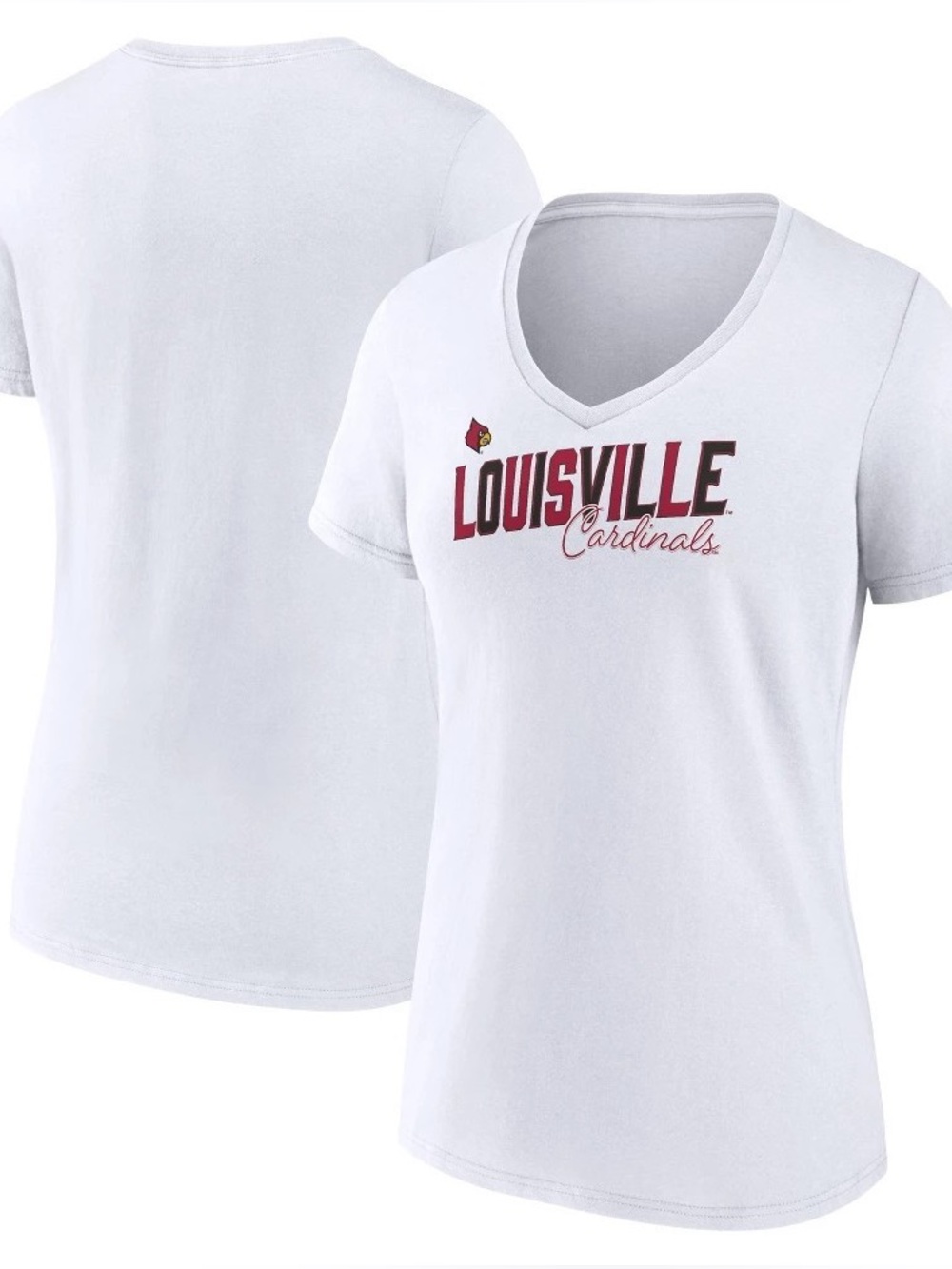 NWT Louisville Cardinals White V-Neck T-shirt. Size:M.